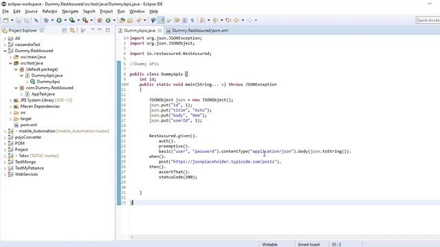 APIs: Basic Authentication using RestAssured | Api Automation | Sample Api | Using Java | Example смотреть онлайн