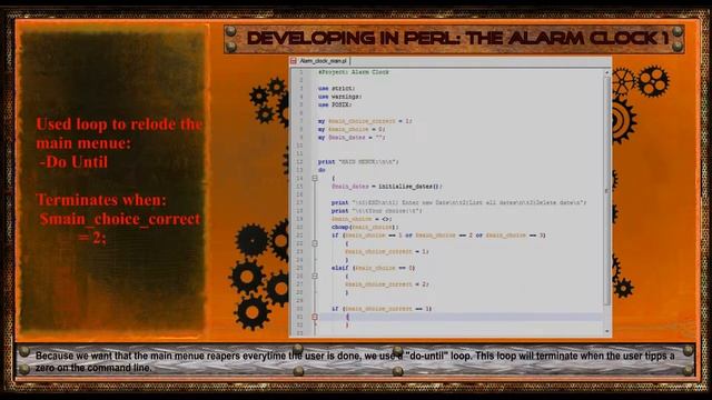 Developing in Perl: Develop an alarmclock 1-The Main Menue смотреть онлайн