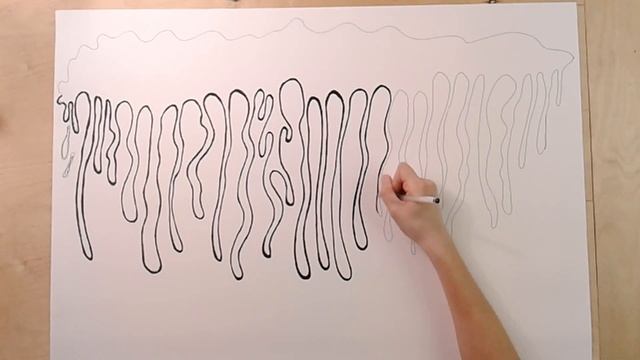 Рисование пятна с подтеками черной ручкой, drawing spots and flow смотреть онлайн