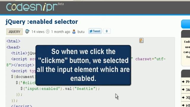 JQUERY Tutorial : jQuery enabled selector смотреть онлайн