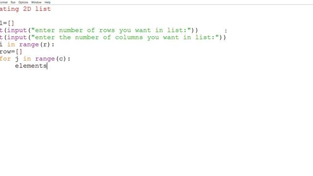python program to create a 2D list смотреть онлайн