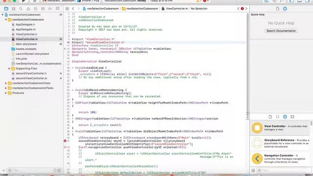 How to Make an App in iOS -Row Selection in Tableview - Lesson 6 смотреть онлайн