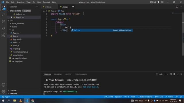 Create a Hello world program in react And Create first Component 2022 #react #reactjs смотреть онлайн