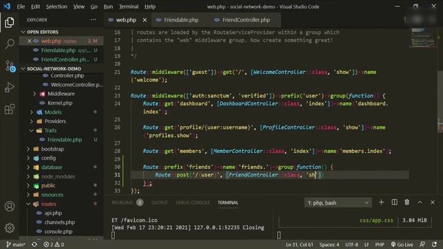 Social Network: Laravel 8 and Inertia - Ep.#14 Friendships Setup (Part 1): Add Friend смотреть онлайн