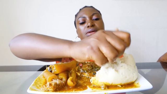 Asmr Mukbang ogbono soup with fufu. смотреть онлайн