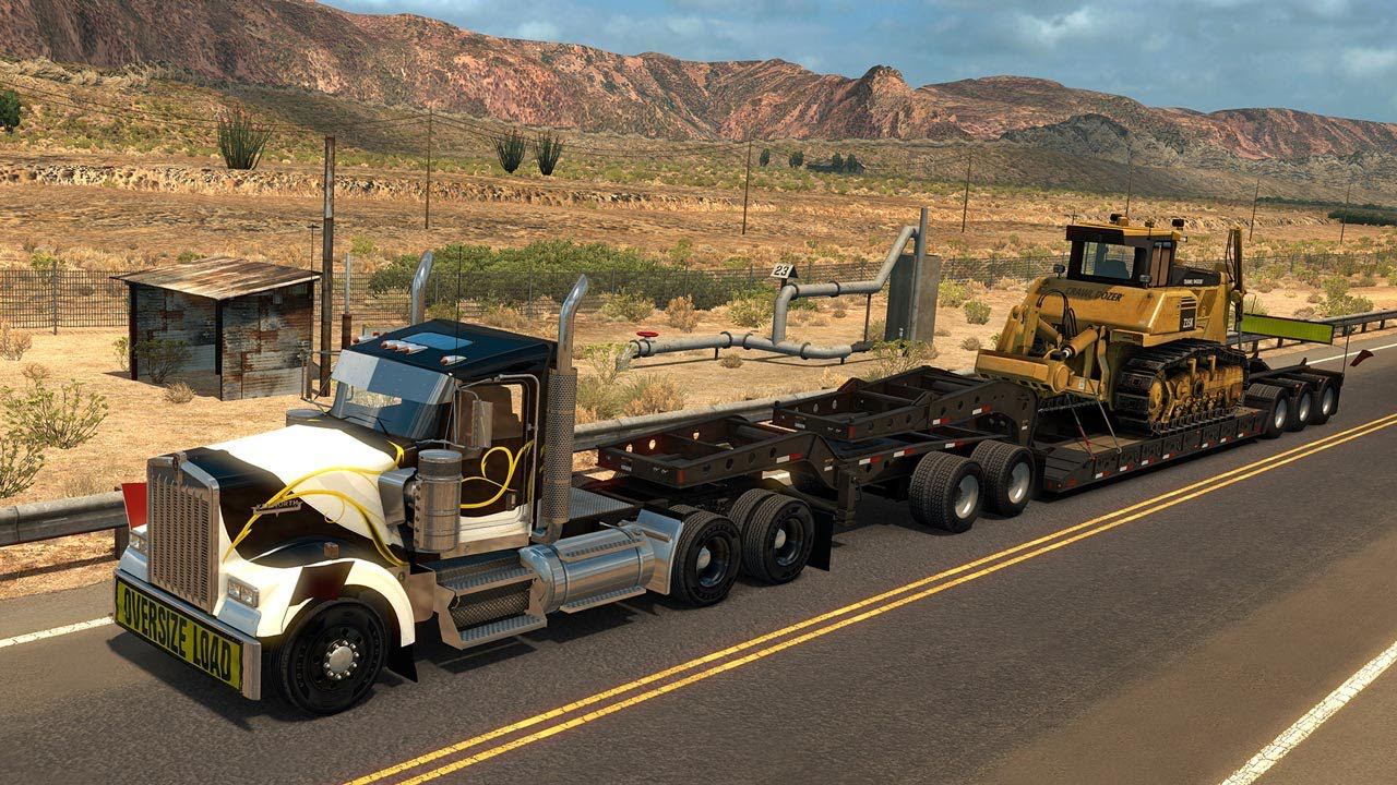 American Truck Simulator (ATS) - Дальнобой Дикого Запада. Суровый негабарит с сопровождением смотреть онлайн