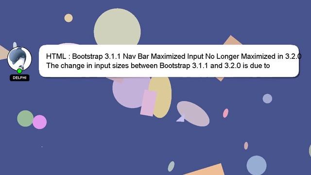 HTML : Bootstrap 3.1.1 Nav Bar Maximized Input No Longer Maximized in 3.2.0 смотреть онлайн