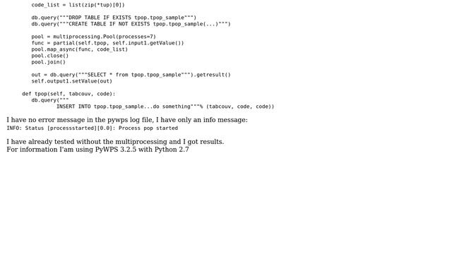 GIS: PyWPS with python multiprocessing смотреть онлайн