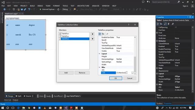 How to create a table in asp.net using c# смотреть онлайн