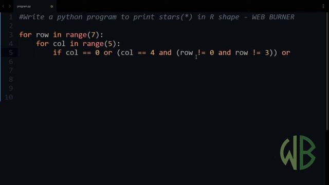 Python Tutorial | Program To Print Stars(*) in R Shape || WEB BURNER смотреть онлайн