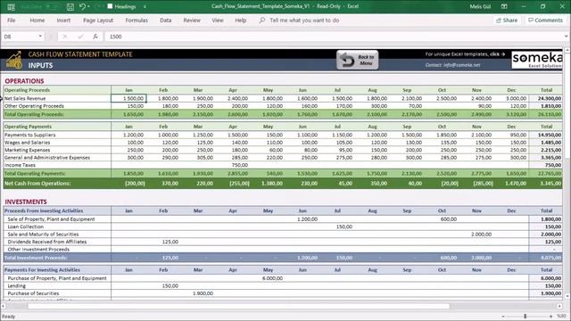 Cash Flow Statement - Financial Statement Template in Excel смотреть онлайн