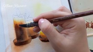 Свечи акварелью - рисуем просто и легко акварелью. МК по акварели. Watercolor painting tutorial