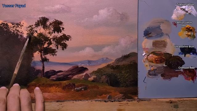 How I Paint Landscape Just By 4 Colors Oil Painting Landscape Step By Step 30 By Yasser Fayad смотреть онлайн
