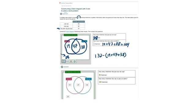 Constructing a Venn diagram with 2 sets to solve a word problem смотреть онлайн