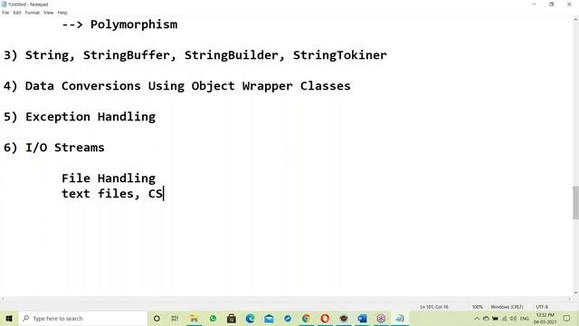 CORE JAVA tutorials || Demo - 2 || by Mr. Nageswar Rao On 04-03-2021 @11:45AM IST смотреть онлайн