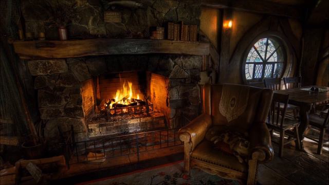 Mountain Cabin Fireplace Rain смотреть онлайн