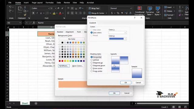 How to add gradient to a cell in excel смотреть онлайн