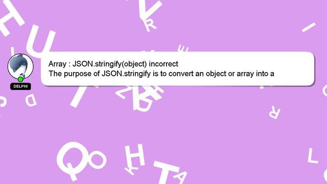 Array : JSON.stringify(object) incorrect смотреть онлайн
