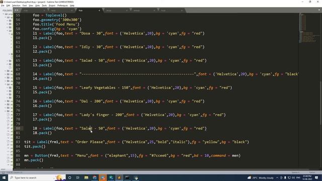 Hotel Food serving app Using python Tkinter смотреть онлайн