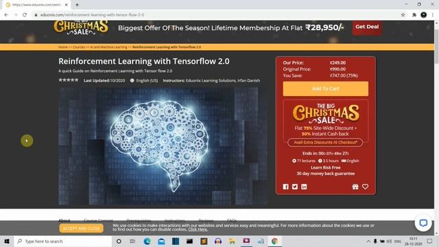 Free Course Giveaway Reinforcement Learning with Tensorflow 2 0 paid eduonix course for free смотреть онлайн