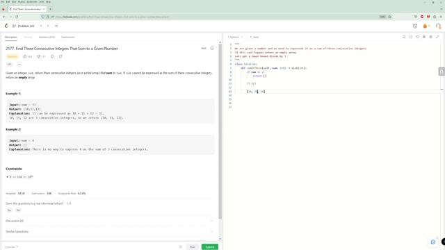 Random Problem Challenge II- Find 3 Consecutive Integers That Sum to a Given Number - Python смотреть онлайн