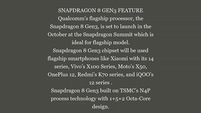 SNAPDRAGON 8 GEN3 SPECS, LAUNCH DETAILS LEAKS смотреть онлайн