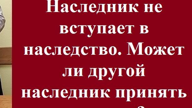 Наследник не вступает в наследство. Может ли другой наследник принять его долю? #наследник #право смотреть онлайн
