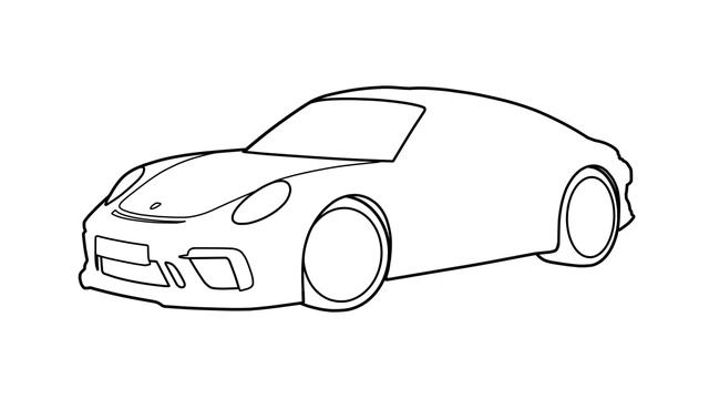 How To Draw A PORSCHE 911 GT3 RS 2018 / Drawing Porsche 911 991 2019 Sports Car