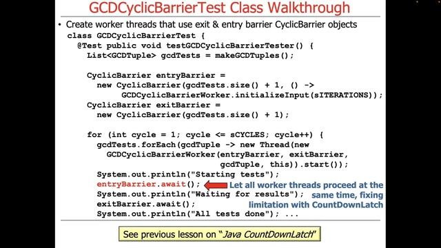 Example Application ofJava CyclicBarrier смотреть онлайн