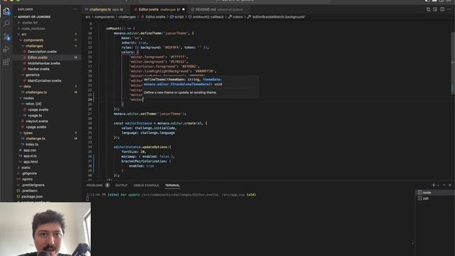 Parte 5: Creando theme para Monaco Editor y rutas de API en SVELTE. смотреть онлайн