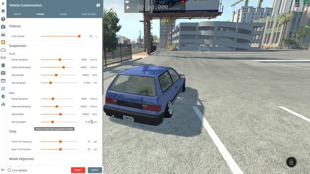 BeamNg drive WideFap mod (stanced covet parking test) stance mod by me смотреть онлайн