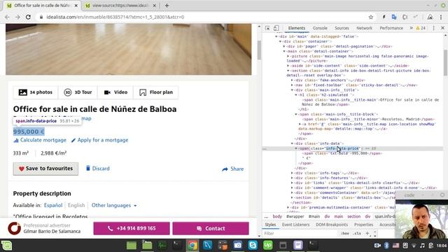 Scraping Spanish real estate properties from idealista.com | REAL WORLD project | Python SCRAPY смотреть онлайн