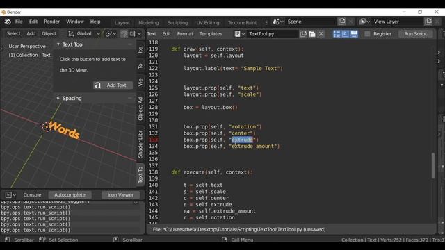 Blender Python Tutorial : Custom Drawing / Layout Improvements [learn python for beginners] смотреть онлайн