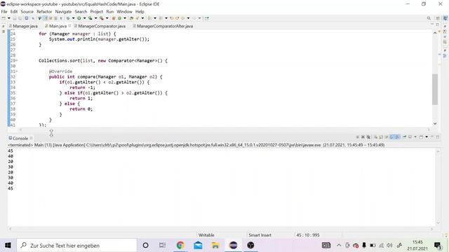 Comparator Interface Java Anonyme Klasse | Java Tutorial für Fortgeschrittene смотреть онлайн