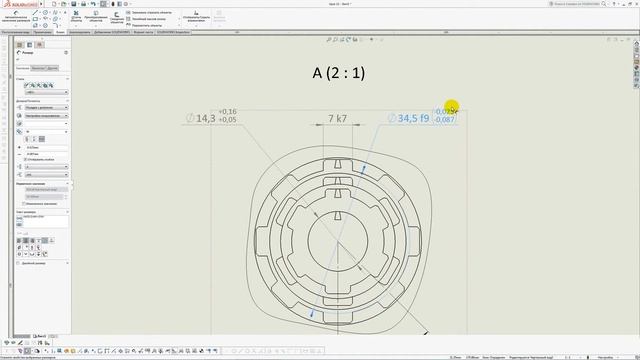 Solidworks. Урок 13.2 ДОПУСКИ и ПОСАДКИ размеров по ГОСТ ЕСКД - создание чертежа смотреть онлайн