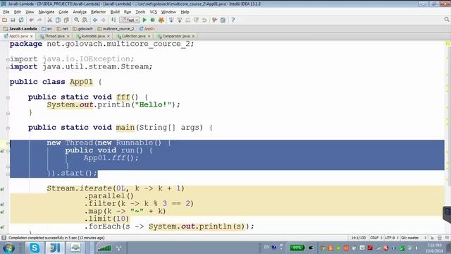 GolovachCourses: Java Multithreading 06.10.2014 Lecture #09. Java8. Stream API. смотреть онлайн