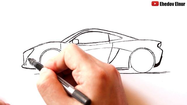 Как нарисовать машину МакЛарен | Уроки рисования смотреть онлайн