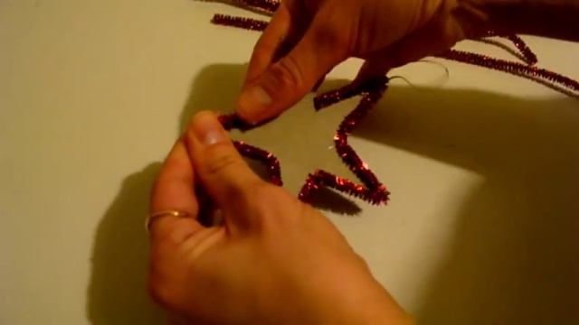 Елочные игрушки/Звездочки из бархатной проволоки/Stars of chenille wire/D.I.Y смотреть онлайн