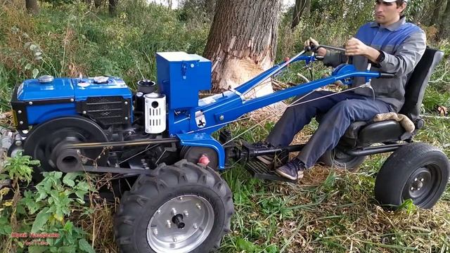 ЗАГОТОВКА ДРОВ ТЯЖЁЛЫМ ДИЗЕЛЬНЫМ МОТОБЛОКОМ KENTAVR