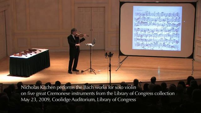 Nicholas Kitchen Bach BWV 1001 III Siciliana Goldberg Guarneri del Gesù Library of Congress смотреть онлайн