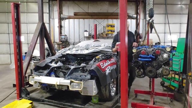 How to TWIN TURBO swap a Nissan 300zx PT.4 ENGINE INSTALL смотреть онлайн