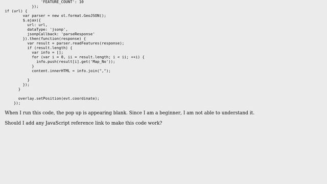GIS: Pop up appearing blank after JSON parse? смотреть онлайн