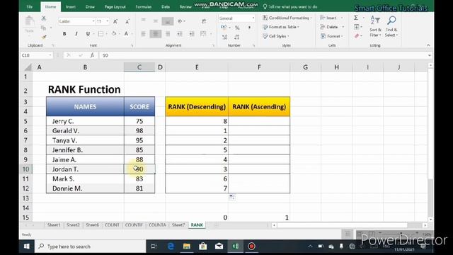 HOW TO RANK NUMBERS | RANK Function in Excel (descending and Ascending Order) смотреть онлайн