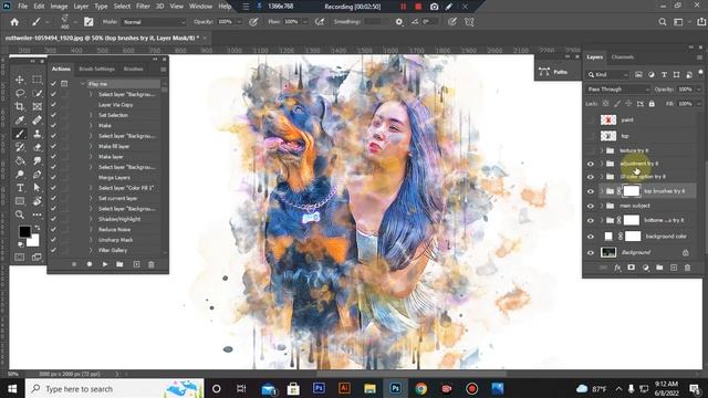 Painting Watercolor Photoshop Action смотреть онлайн
