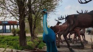 пакраска скулптури павлины и орёл из арт бетона своими руками ??