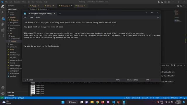 React Native Expo - Fix Firestore Error Could not reach Cloud Firestore backend - React Nat Firebas смотреть онлайн