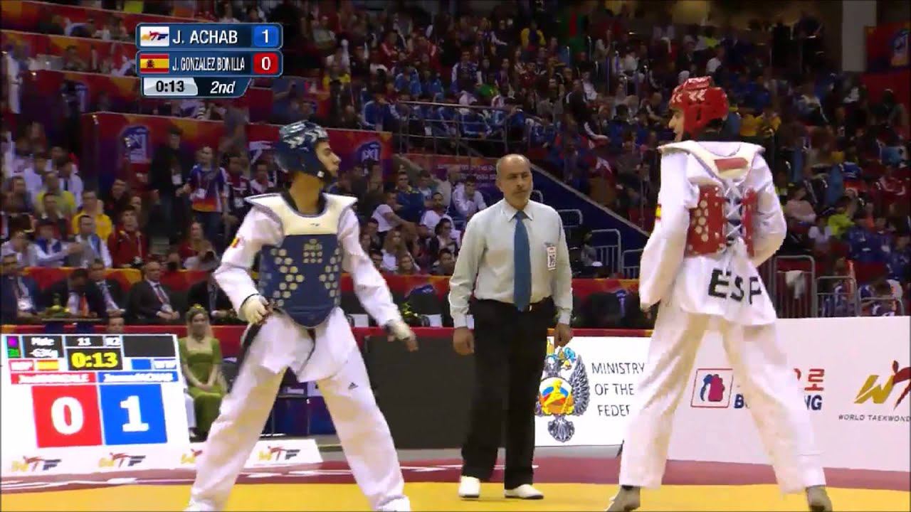 Taekwondo WTF. Чемпионат мира 2015. Gold final. M-63. Achab-Gonzalez Bonilla. смотреть онлайн