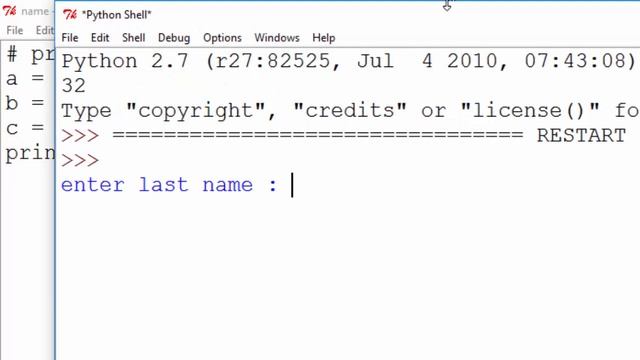 "Rearranging name" programming in Python 2.7 смотреть онлайн