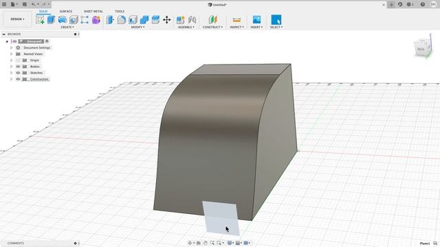 How to offset a plane in Fusion360 to use as a sketch plane for cutting a model смотреть онлайн