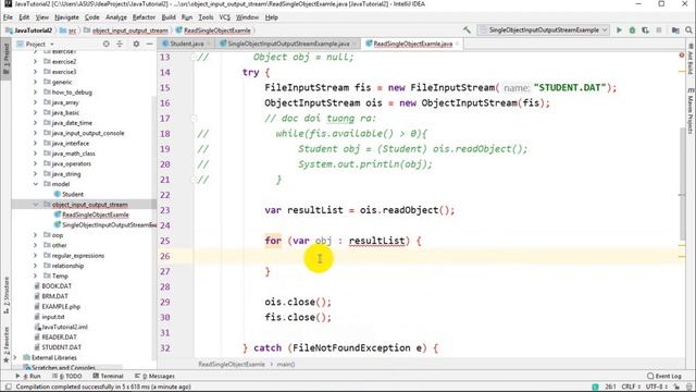 Java - Đọc ghi các đối tượng với ObjectOutputStream và ObjectInputStream смотреть онлайн